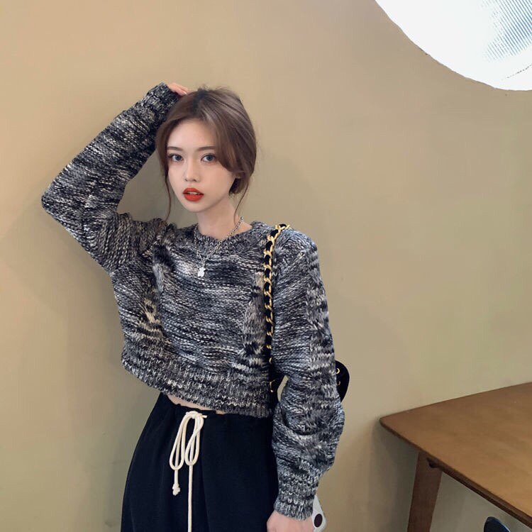 Áo sweater len dáng ngắn thời trang trẻ trung cho Nữ