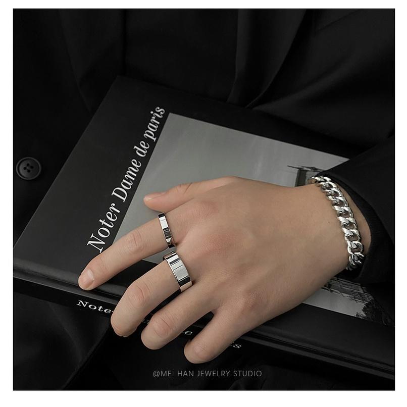 Nhẫn Tròn Unisex Thời Trang Nam Nữ Titan - Nhẫn Trơn Plain Ring Màu Bạc Không Gỉ - Plain Ring - Maxshopdoc