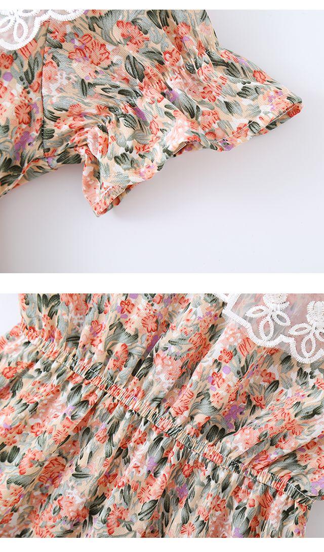 DONGSHOP HOT Cô gái ăn mặc mùa hè trang phục mùa hè 2022 tây váy công chúa cô gái hoa đầm đầm chiffon váy mùa hè