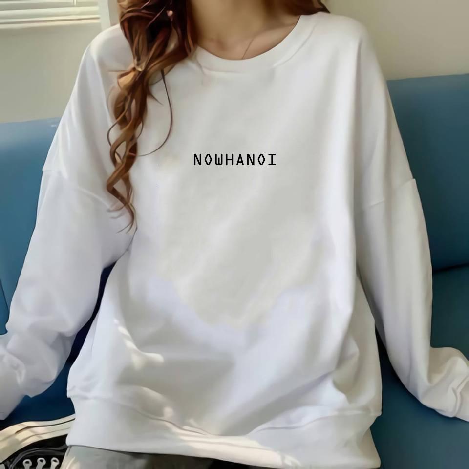 Áo Sweater nam nữ , hoodie nam nữ form rộng Unisex Now Hà Nội tinh tế, áo khoác da cá đen trắng - GW Shop