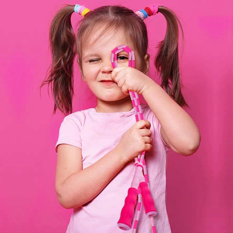 Dây Nhảy Cho Trẻ Em Người Lớn-Có Thể Điều Chỉnh Mềm Đính Hạt Dây Nhảy Tập Thể Dục, Giữ Cho Phù Hợp, Đào Tạo Huấn Luyện Tập Luyện