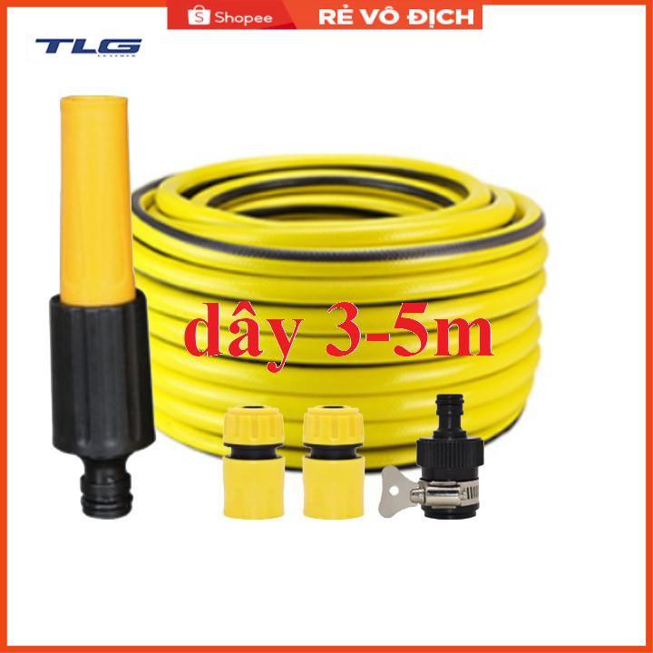 Bộ dây vòi xịt nước rửa xe, tưới cây . tăng áp 3 lần, loại 3m, 5m 206622-5Kcút sập, nối, d.vàng