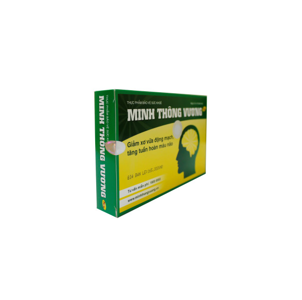 Thực phẩm bảo vệ sức khỏe Minh Thông Vương New hộp 20 viên- Giảm xơ vữa động mạnh, tai biến mạch máu não