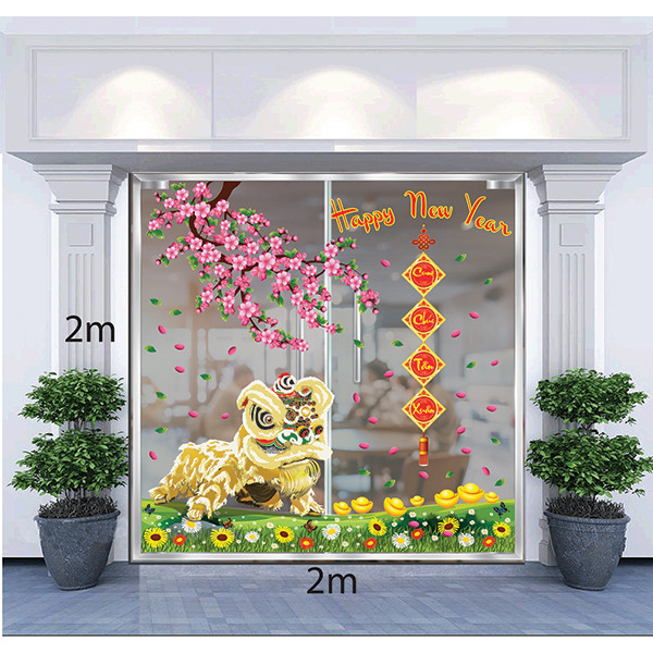 Decal Dán Tường Trang Trí Tết Xuân Combo Số 31 (0.45 x 2 m)