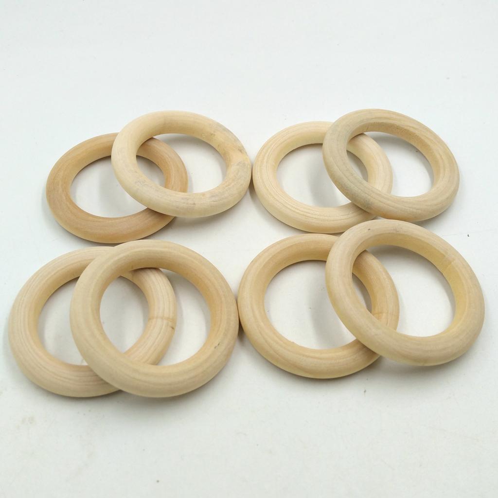 20x Unfinished Wooden Round Ring Wood Circle Loop Pendant Connector 50mm
