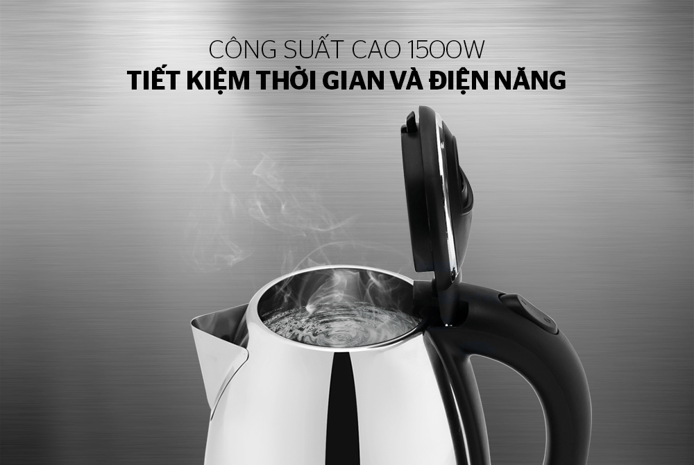 Ấm Siêu Tốc Inox 1.8L HTD1081 - Hàng Chính Hãng