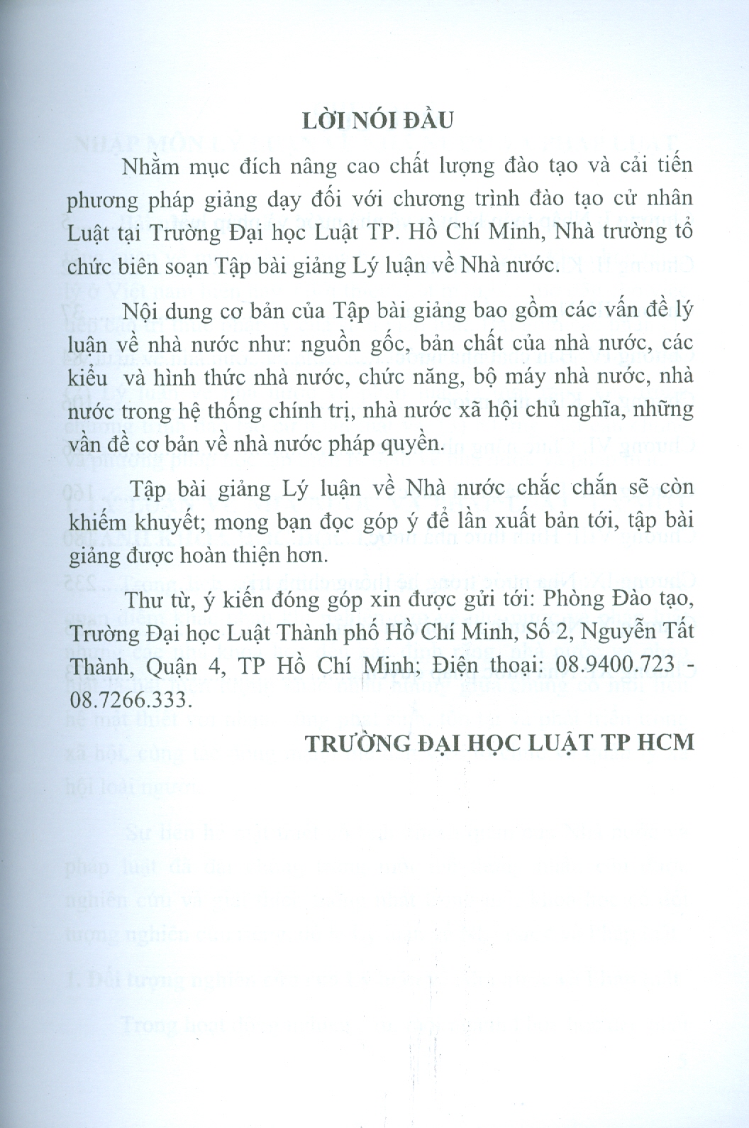 Tập Bài Giảng LÝ LUẬN VỀ NHÀ NƯỚC (Tái bản lần 1, có sửa đổi và bổ sung)