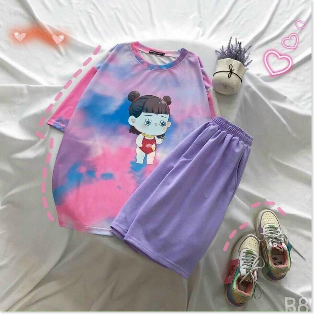 SET BỘ NỮ THUN COTTON,CHẤT LIỆU THOÁNG MÀU,HỌA TIẾT XINH XẮN THỜI TRANG KING STORE