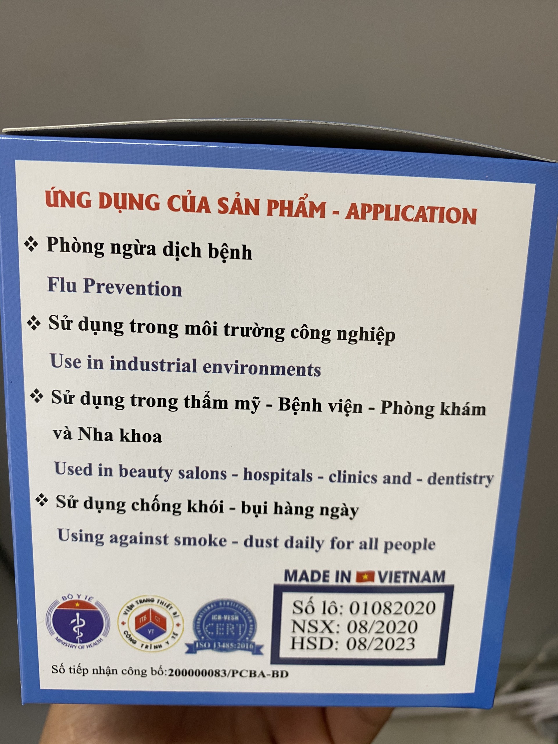 Khẩu Trang Y Tế 4 Lớp Thịnh Thiên (Màu xám - Hộp 50 Cái)