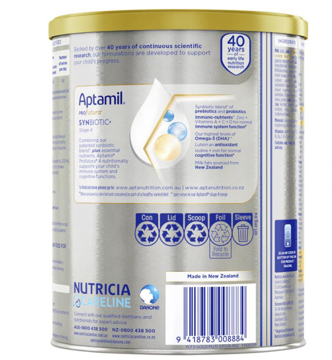 Sữa Bột Aptamil Profutura Synbiotic+ Stage 4 Junior Formula 900g Úc (Từ 3 Tuổi Trở Lên) - Tăng Sức Đề Kháng Phát Triển Toàn Diện Chiều Cao Và Cân Nặng