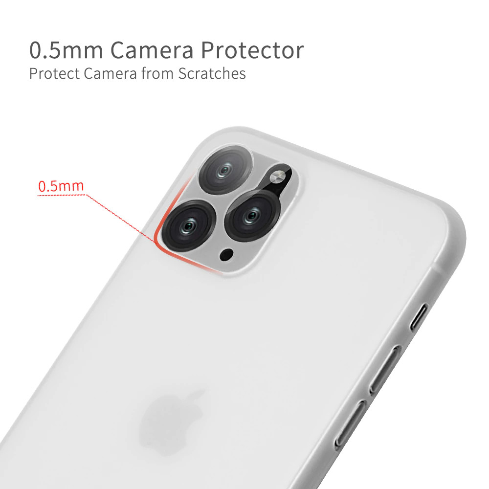 Ốp lưng chống sốc cho iPhone 11 Pro Max (6.5 inch) hiệu Memumi Ultra Thin độ mỏng 0.3mm , có gờ bảo vệ Camera - Hàng nhập khẩu