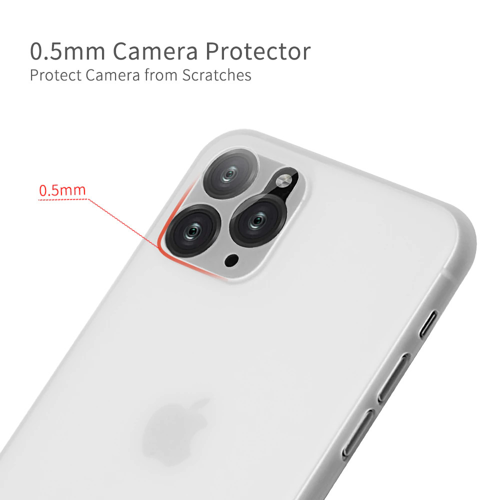 Ốp lưng chống sốc cho iPhone 11 Pro (5.8 inch) hiệu Memumi Ultra Thin độ mỏng 0.3mm , có gờ bảo vệ Camera  - Hàng nhập khẩu