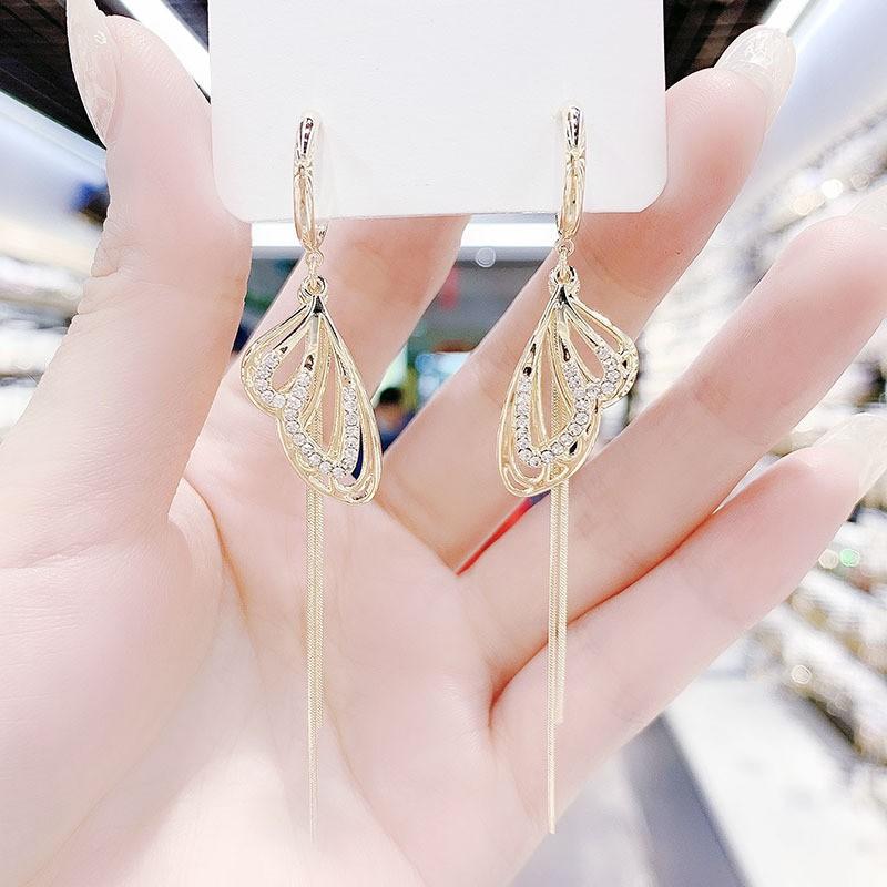 Bông tai nữ dài dễ thương cá tính phụ kiện trang sức Hàn Quốc con bươm bướm D3BTD003