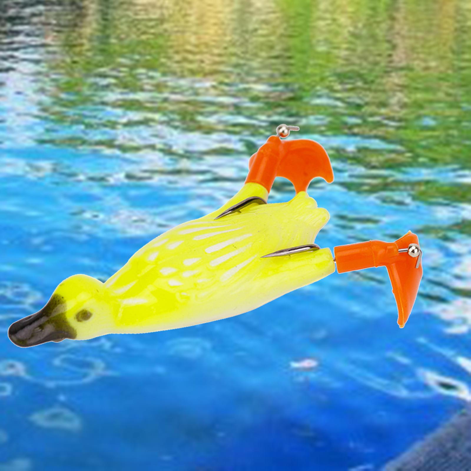 Duck Lure Soft Bait Silicone Fishing Lures Hooks , Realistic Propeller Floating Duckling Swimming Lures for Freshwater Saltwater Tackle Accessories
