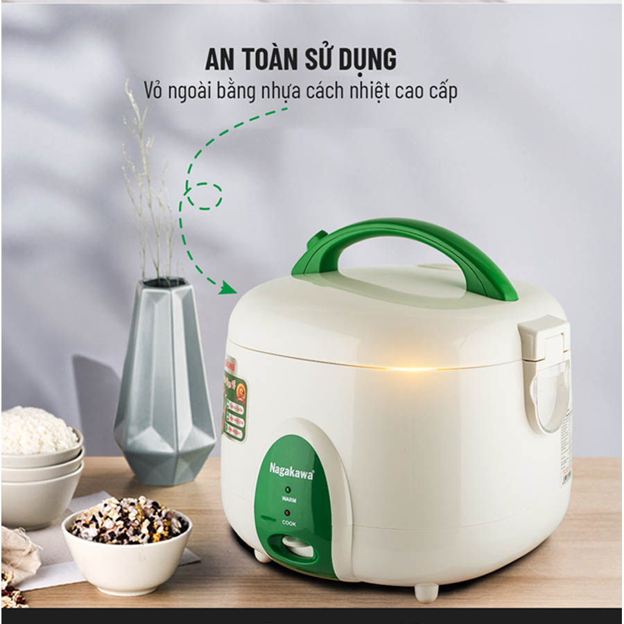 Nồi Cơm Điện Nắp Gài Nagakawa NAG0118 (1.8 Lít) - Hàng Chính Hãng