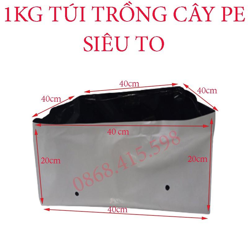 Túi trồng cây,trồng rau, trồng hoa cảnh,ươm cây con kích thước cao 20cm , Đáy Vuông 40x40cm 1kg 19-20 cái