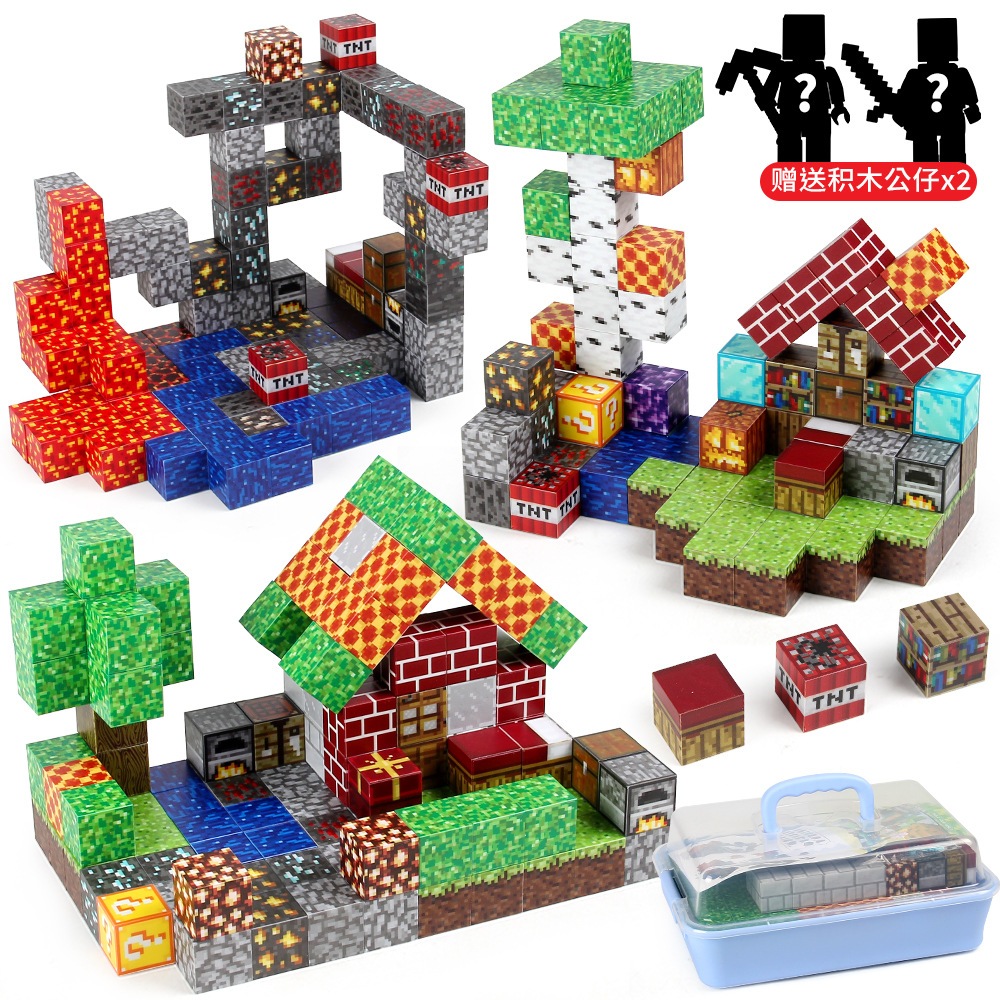 Combo 100 Khối Nam Châm Minecraft Khối Xây Dựng Mô Hình Giáo Dục Cho Trẻ Em