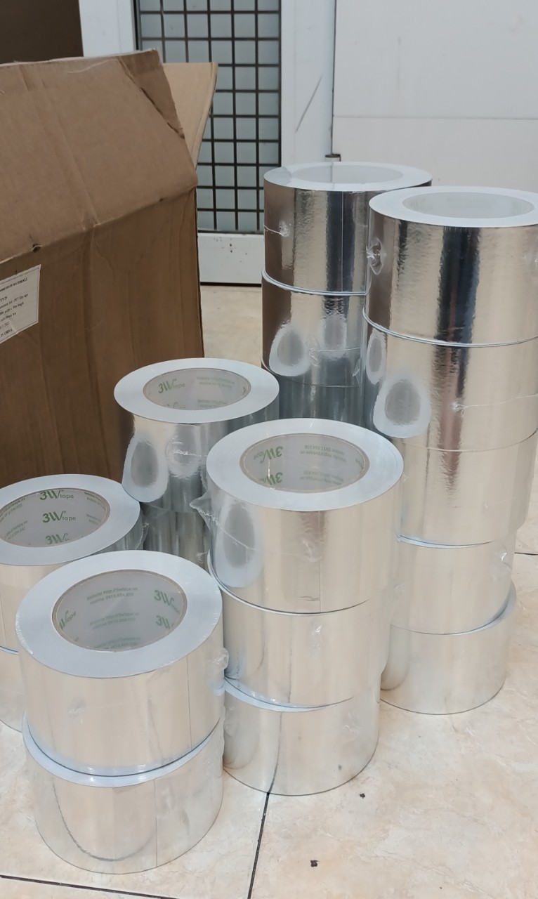 Băng keo bạc màng PET 48x50 băng keo bạc siêu dai dán ống gió