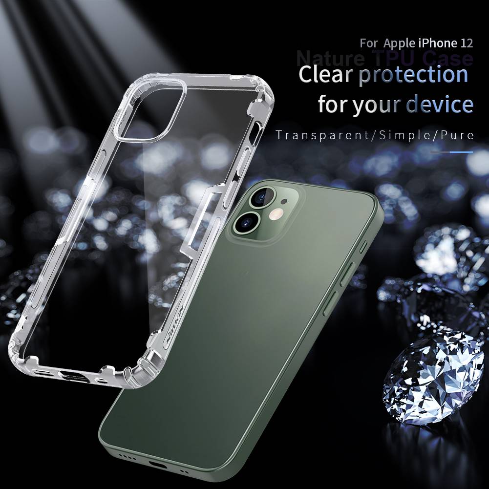 Ốp lưng dẻo silicon cho iPhone 12 Pro / iPhone 12 6.1 inch hiệu Nillkin mỏng 0.6mm, chống trầy xước - Hàng chính hãng