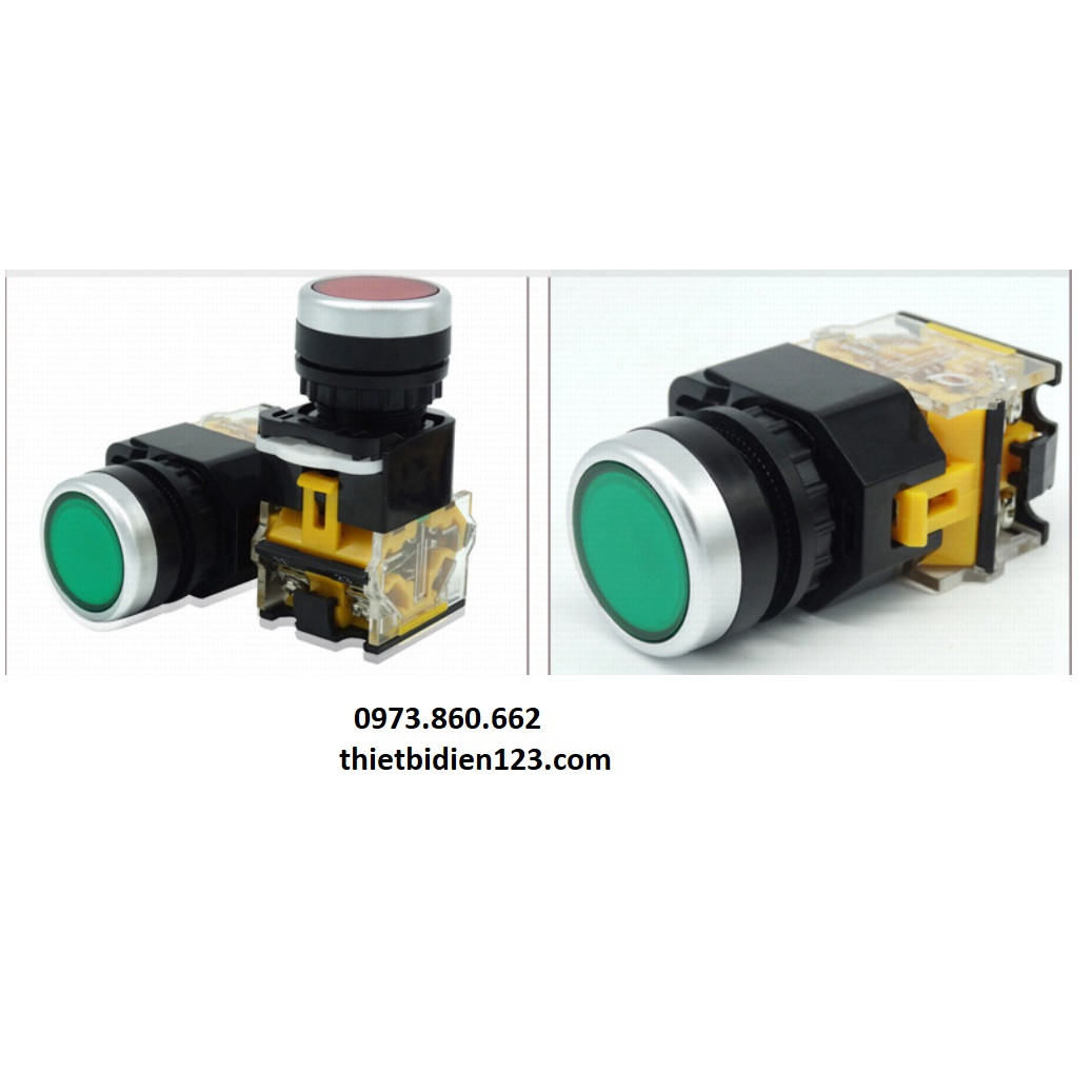 Nút Nhấn Đề Nhả Không Đèn LA38 - 440V 10A - XANH LÁ