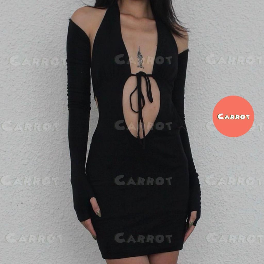 Đầm body thiết kế tặng kèm tay áo sexy chất thun cao cấp co giãn đi tiệc carrotxinhdep