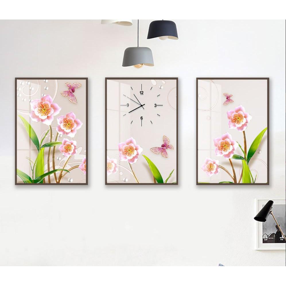 TRANH BỘ 3 TREO TƯỜNG CỠ ĐẠI - PHONG CÁCH BẮC ÂU- XƯƠNG RỒNG KÈM KHUNG - TB30809KK7