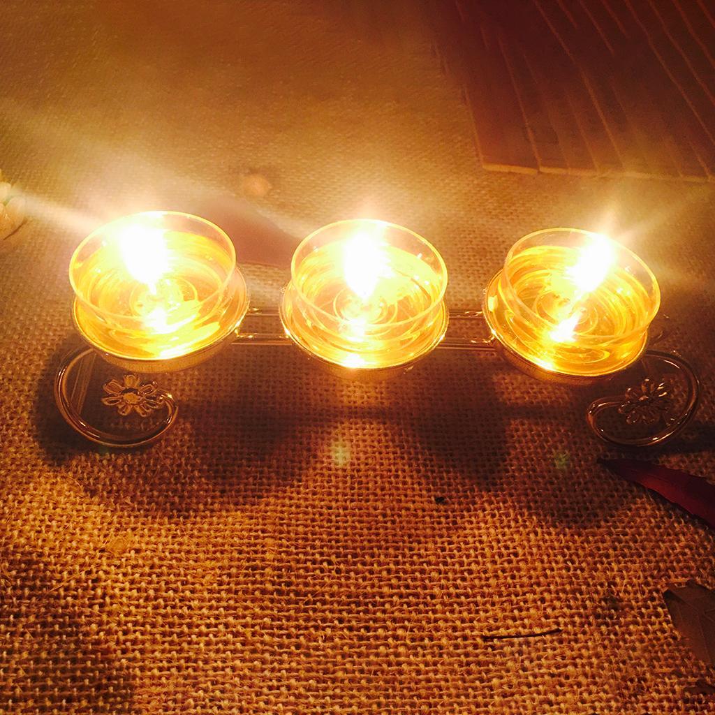 Candle Holder Candlestick Ghee Lamp Menorah for Restaurant Meditation Study