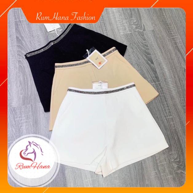 Quần Short Nữ ️Freeship 50k️ Quần Sooc Nữ Tuyết Mưa Cạp Cao Viền Kim Tuyến