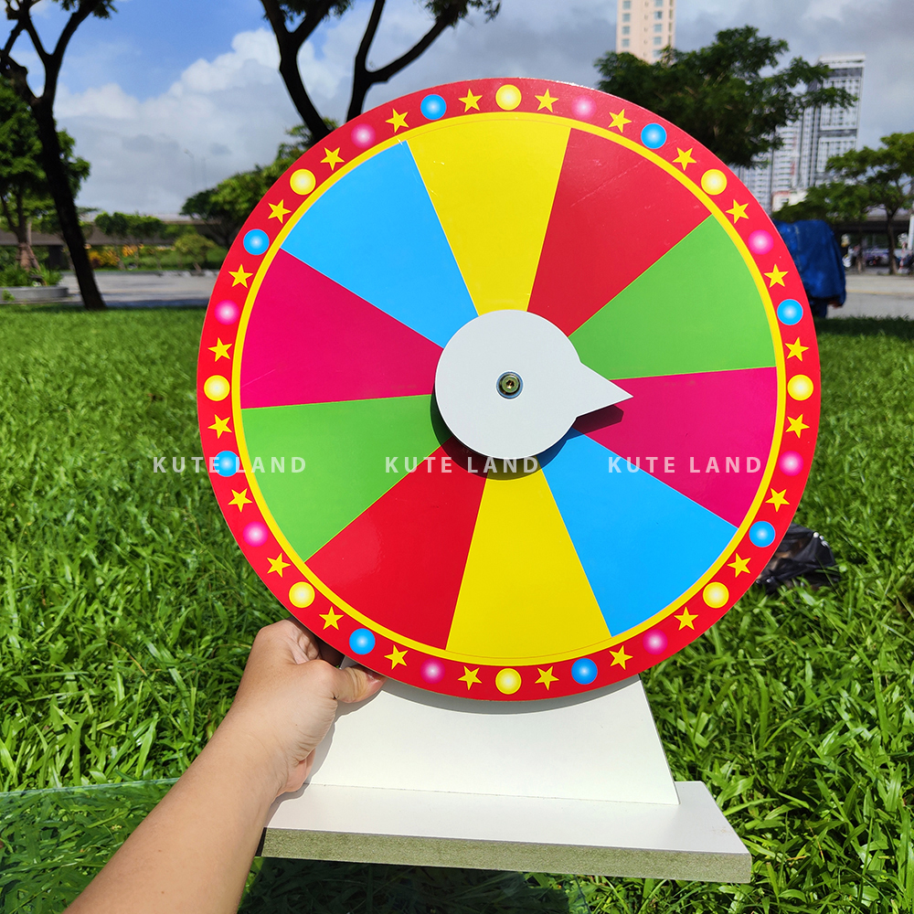 Vòng quay trúng thưởng size 40 cao 50 cm lucky wheel may mắn sáng tạo nội dung với bút bi dành cho sự kiện