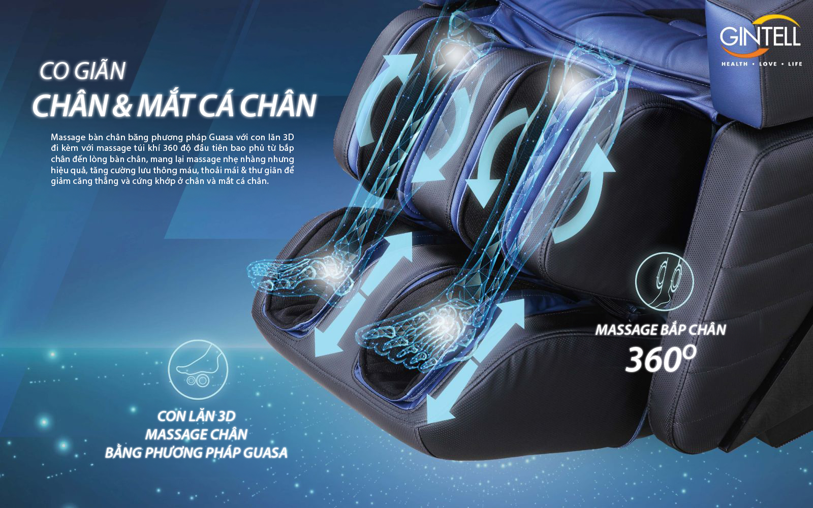 Ghế Massage GINTELL - S7 SUPERCHAIR Chính Hãng | 3 năm bảo hành chính hãng