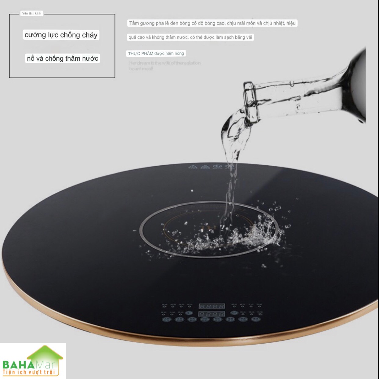 MÂM 80CM GIỮ ẤM MÓN ĂN SUỐT BỮA VÀ TÍCH HỢP KÈM BẾP NẤU LẨU Ở GIỮA CÓ THỂ XOAY TRÒN "BAHAMAR" Vừa giữ ấm thức ăn trong bữa vừa đun nấu tại bàn