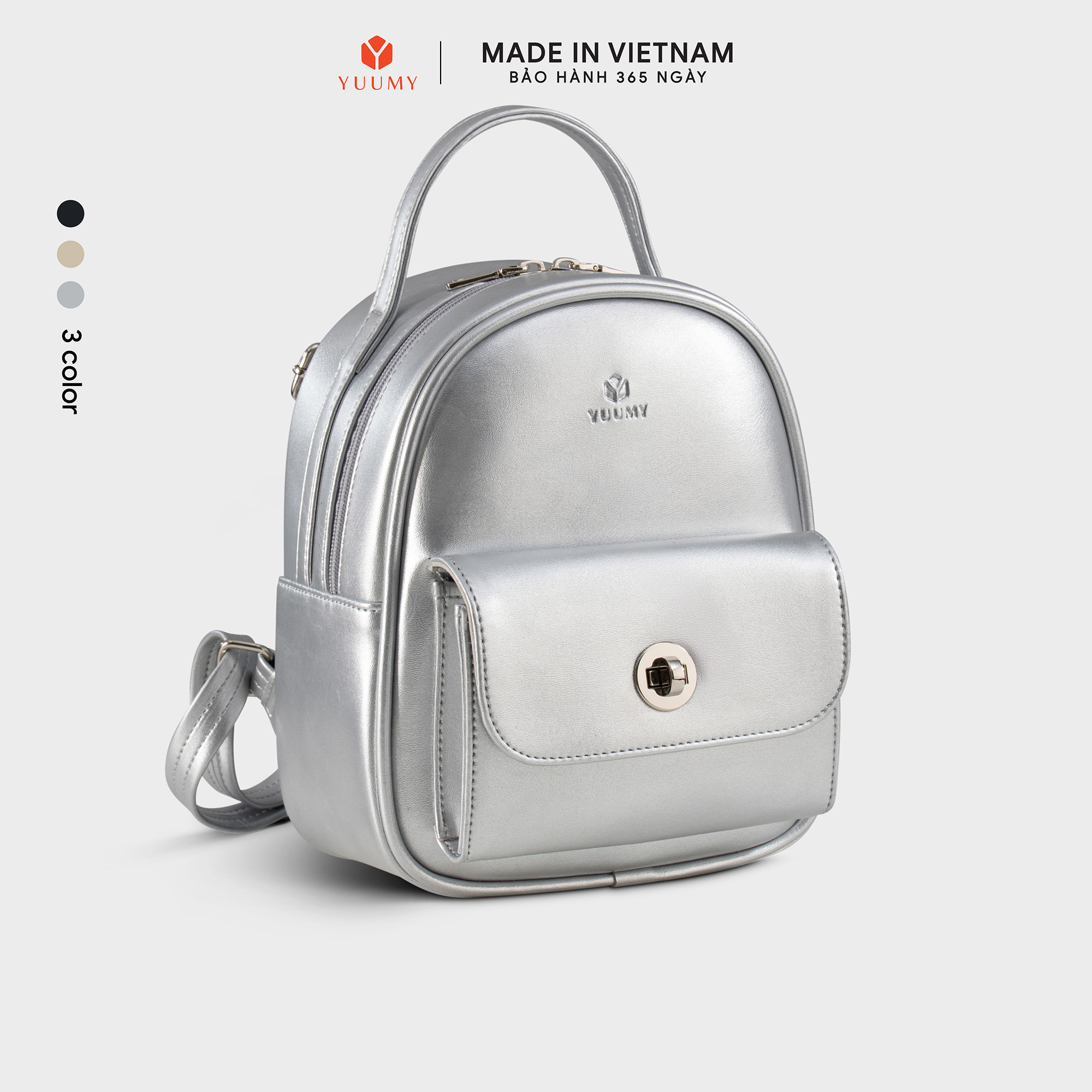 Balo Yuumy ( Thời trang nữ mini phong cách dễ thương  - Balo da Glossy YBA110 )