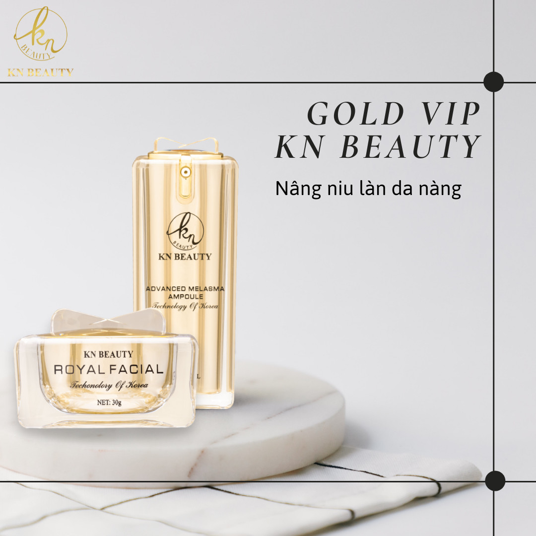 Bộ đôi nâng cơ trẻ hóa KN beauty: Ampoule Nâng Cơ Trẻ Hóa Da và Kem Dưỡng Trắng Da Ngừa Nám – Royal Facial ( Tặng mặt nạ Saffron)