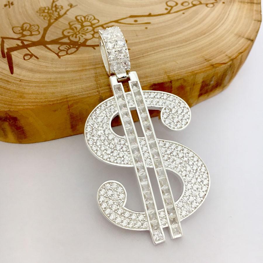 Mặt dây nam bạc mặt đính đá cobic trắng sáng chất liệu bạc ta đúc nguyên chiếc Bạc Quang Thản - QTMDNA7
