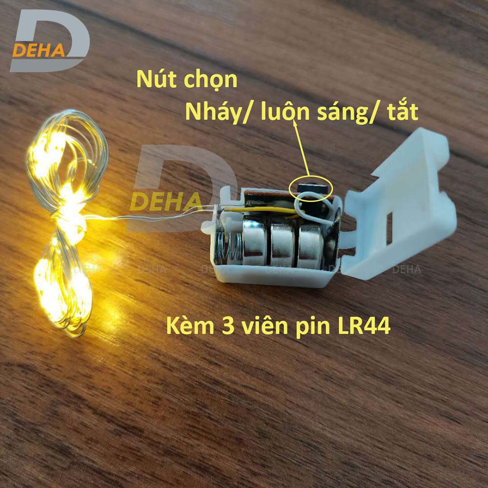 Dây đèn led đom đóm trang trí decor phòng, du lịch cắm trại, fairy light cao cấp (tùy chọn loại nguồn cấp, chiều dài dây và màu sắc)