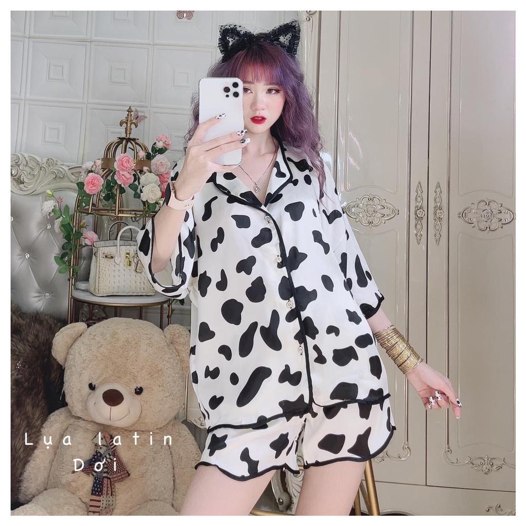 Đồ bộ mặc nhà đùi Pijama chất lụa latin loại 1 mềm mịn mát - Freesize dưới 60 kg
