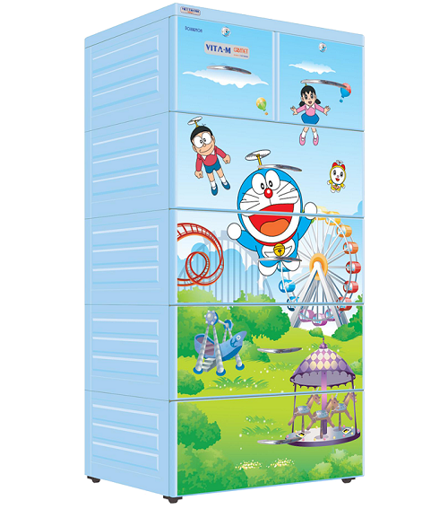 Tủ nhựa vita M - 5 tầng - ngang 60 cm - họa tiết Cún con