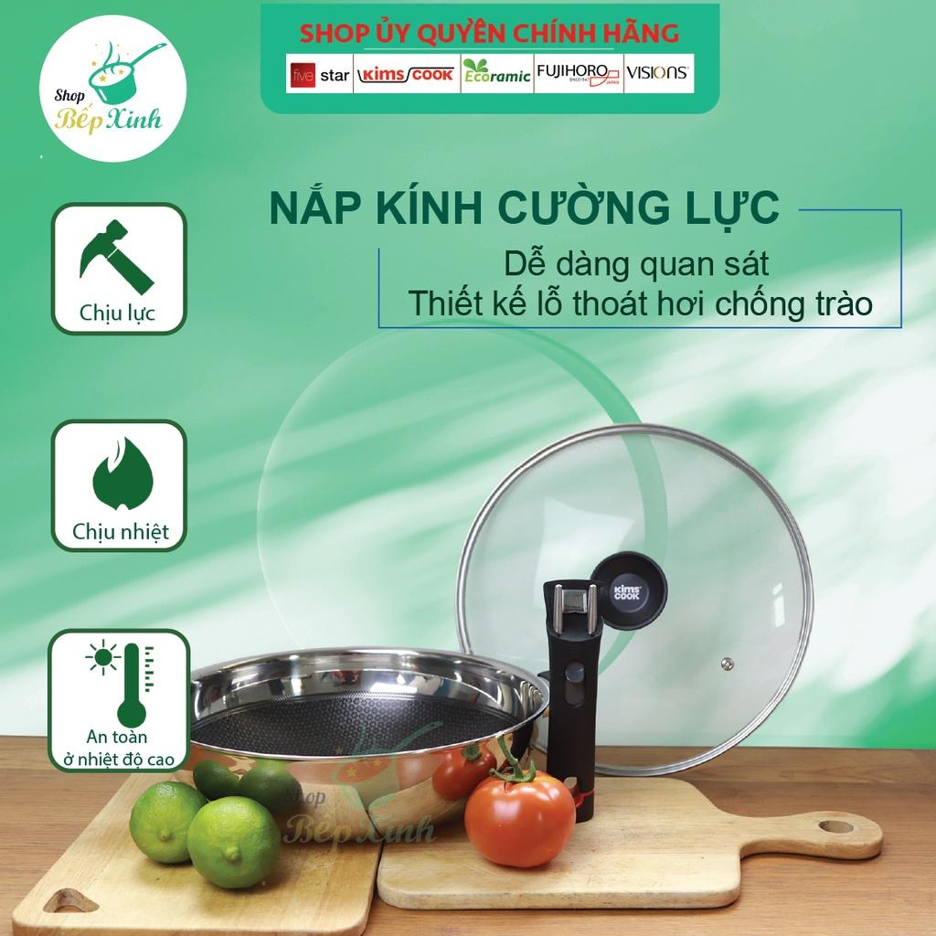 Bộ nồi chảo Blackcube 3 lớp đúc liền đáy từ đa năng chống dính Kims cook T&amp;K  03-1 Pcs , tặng 1 sạn inox