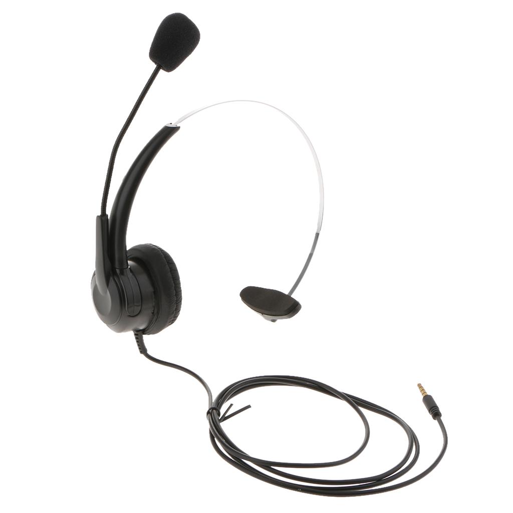Mono Headset with 3.5mm Jack And Headphones with Noise Canceling Overhead