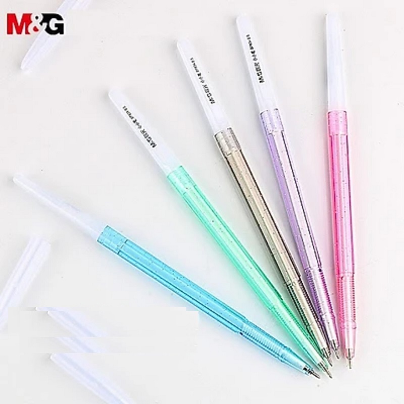 Combo 5 cây bút bi 0.5mm mực thơm M&amp;G - ABP 12530 ( ABP 834 ) mực xanh