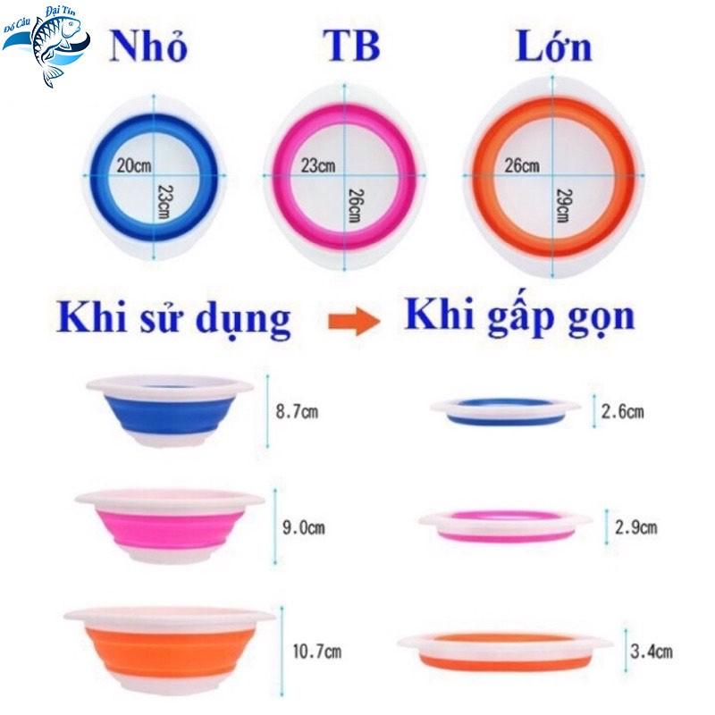 Bát trộn mồi câu nhựa Silica gel gấp gọn cực tiện.bát trộn mồi câu