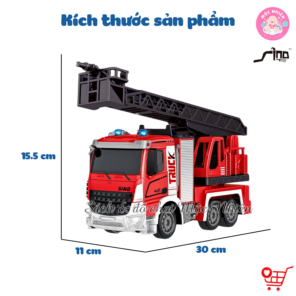 Đồ chơi xe điều khiển từ xa 1:12 - Xe cứu hỏa có đèn, nhạc và phun nước thật - SINO HJ8002-1