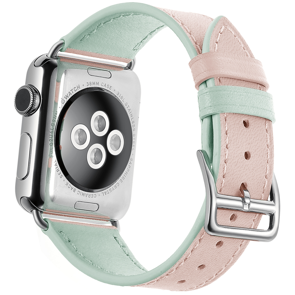 Hình ảnh Dây Da Pink And Green cho Apple Watch Series 1/2/3/4/5