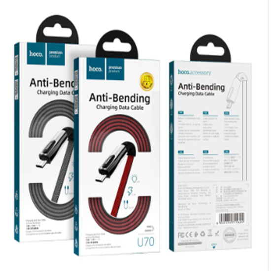 Cáp Sạc  Điện Thoại Hoco U70 Micro + Tặng Kèm 3 Dây Bọc Cáp Sạc, Bọc Dây Tai Nghe Lò Xo - Hàng Chính Hãng