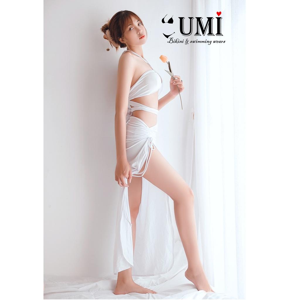BIKINI 2 MẢNH KÈM KHĂN  MÀU TRẮNG BIKINISTORE