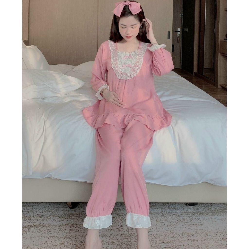 Bộ đồ bầu dài tay M406 chất đũi cao cấp freesize từ 45 đến 70kg