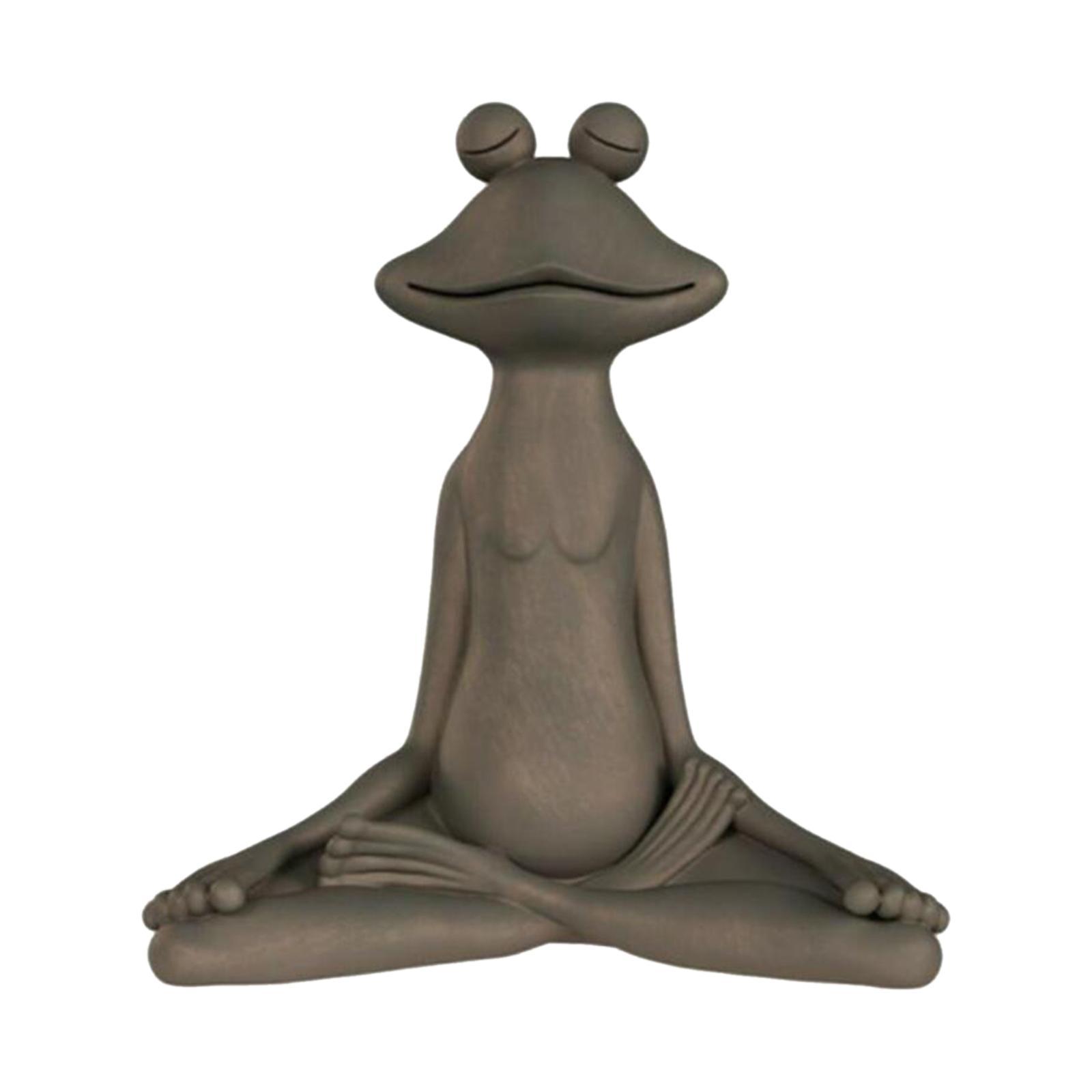Frog Figurine Statue Home Yoga Studio Tabletop Meditation Sculpture Ornament