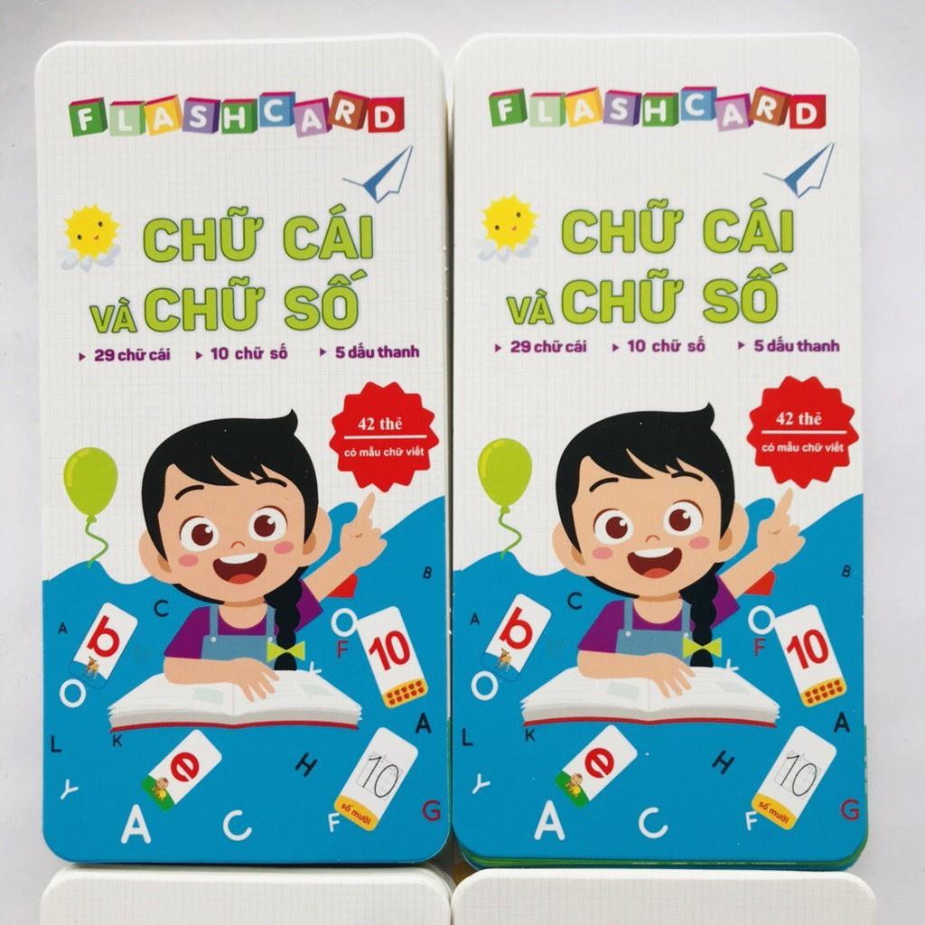 Bộ 42 thẻ flashcard học tiếng việt có chữ ghép và chữ đơn,chữ số_ thẻ học tiếng việt cho bé- MT books