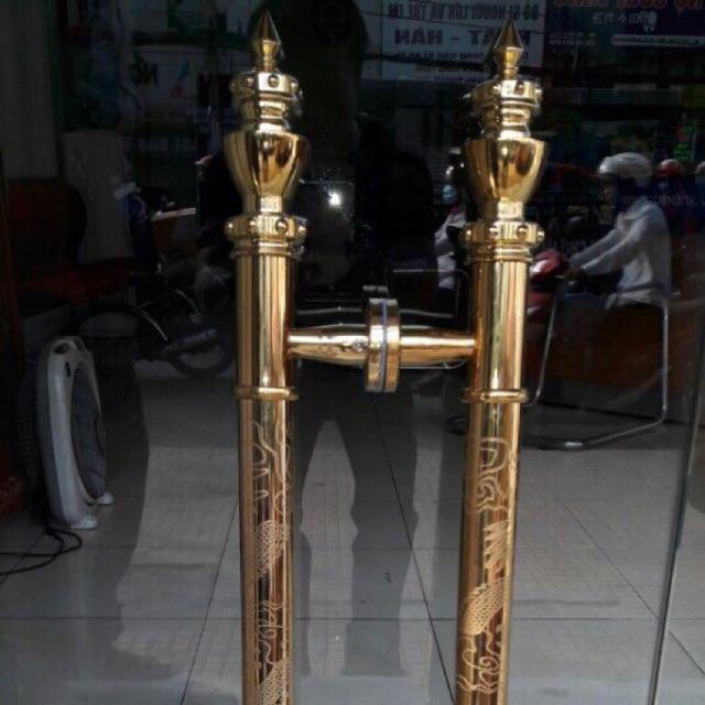 Tay nắm cửa kính mạ vàng
