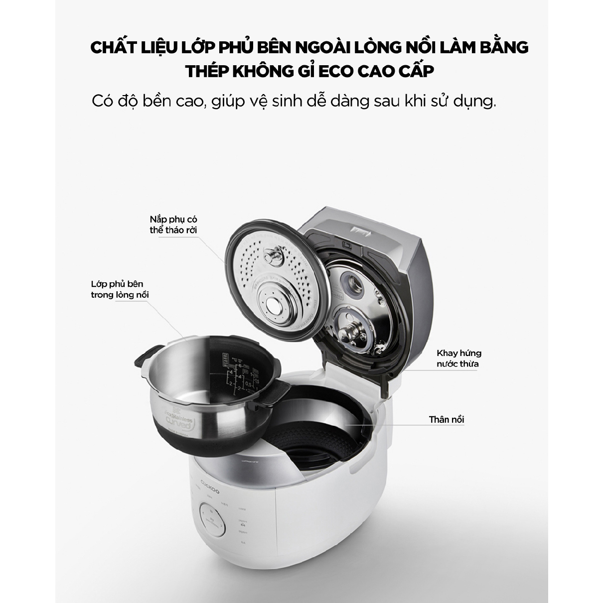 Nồi cơm áp suất cao tần Cuckoo 1.08 lít CRP-LHTR0609F - Hàng chính hãng